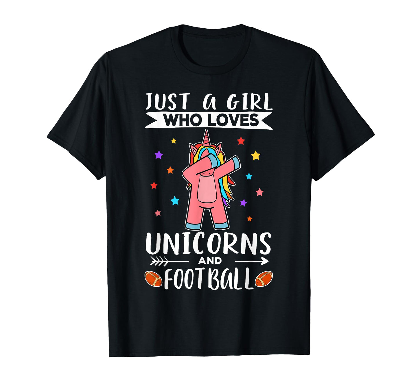 Just A Girl Who Loves Unicorns And Football Unicorn T-Shirt