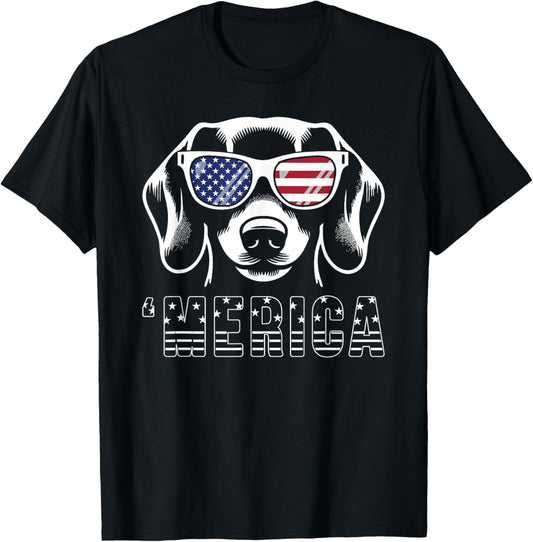 Dachshund 4th Of July Merica Patriotic Dog Tee T-Shirt