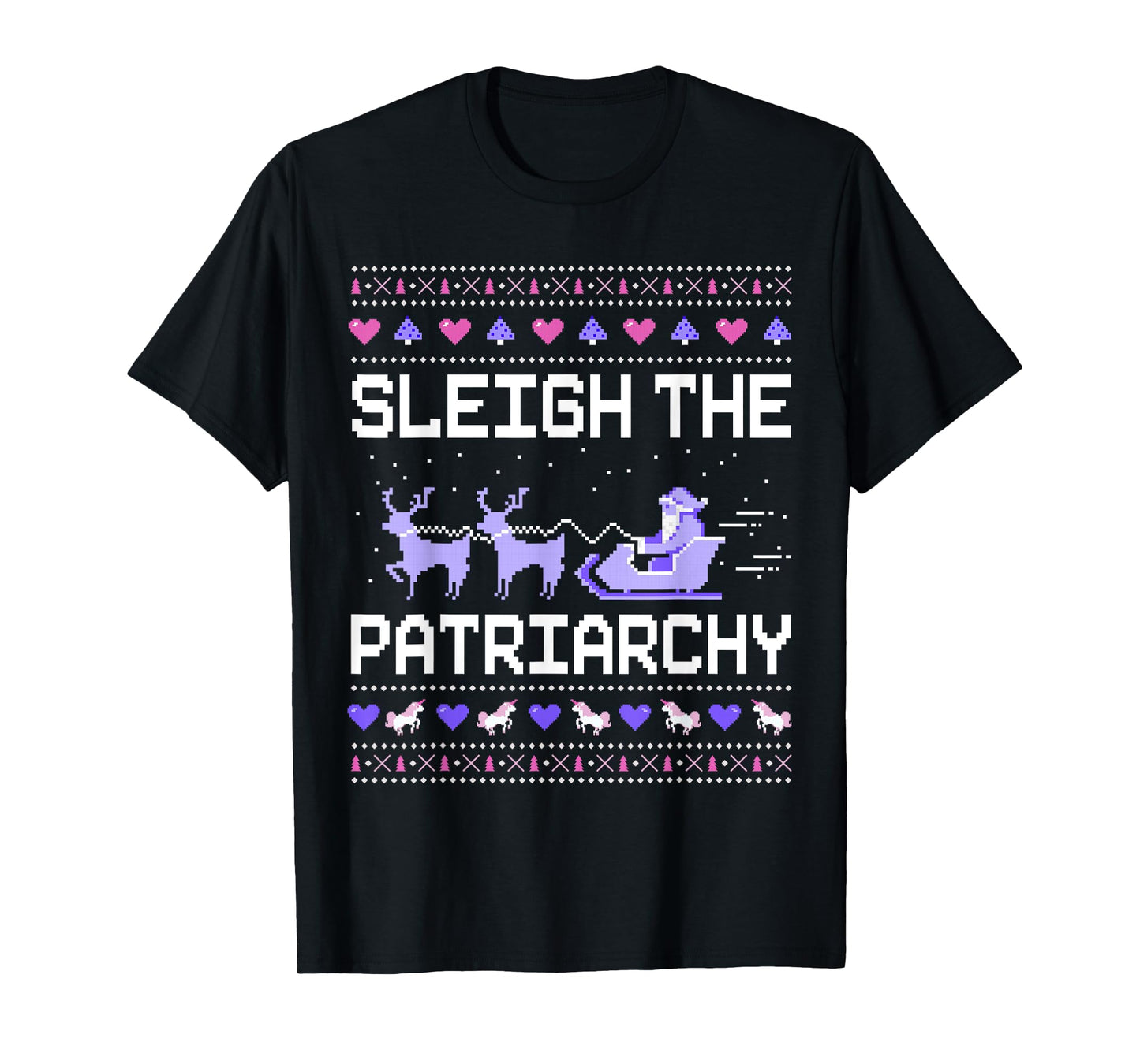 The Patriarchy Feminist Feminism Ugly Christmas Sleigh T-Shirt