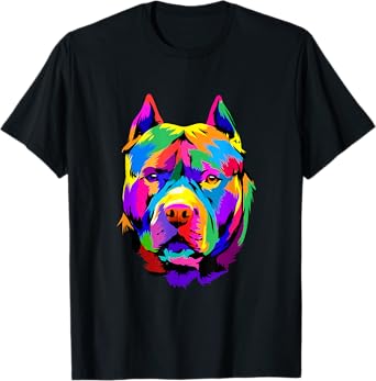 Pop Art American Pit Bull Terrier Pittie Dog Pitbull Lover T-Shirt