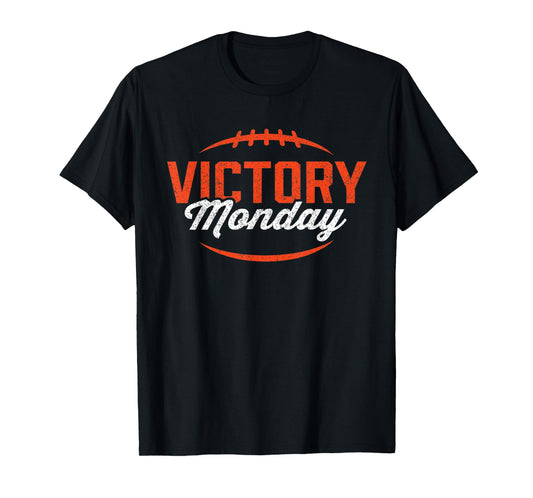 Retro Football Victory Monday Orange Text Game Day T-Shirt