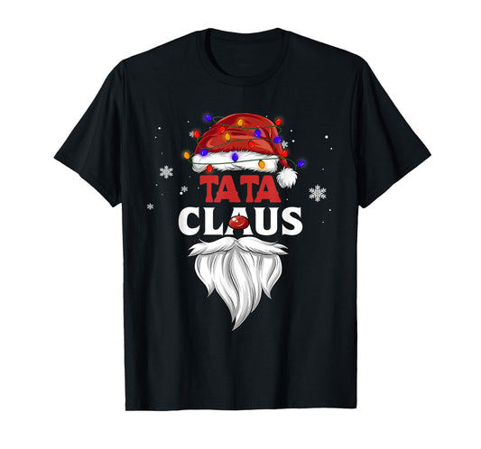 Tata Claus Christmas Lights Pajama Family Matching Party T-Shirt
