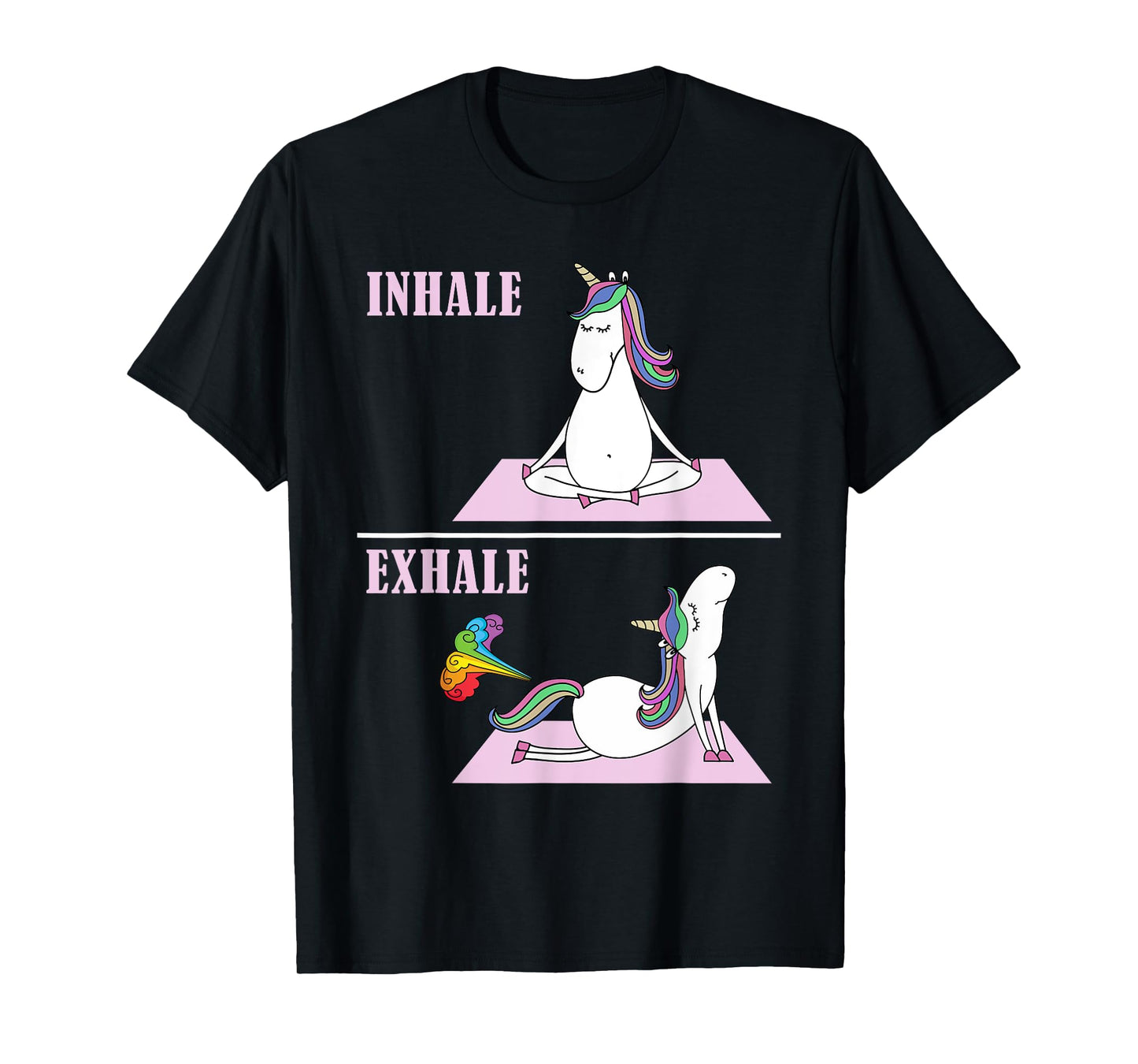 Unicorn Yoga Inhale Exhale Fart Funny T-Shirt