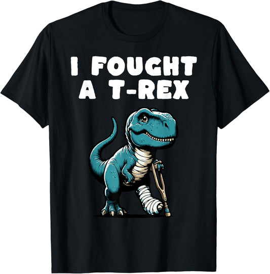 Broken Leg Recovery Kids Boys Dinosaur T-Shirt