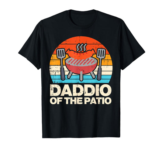 Daddio Of The Patio Sunset Retro Grilling Daddy Dad Papa Men T-Shirt