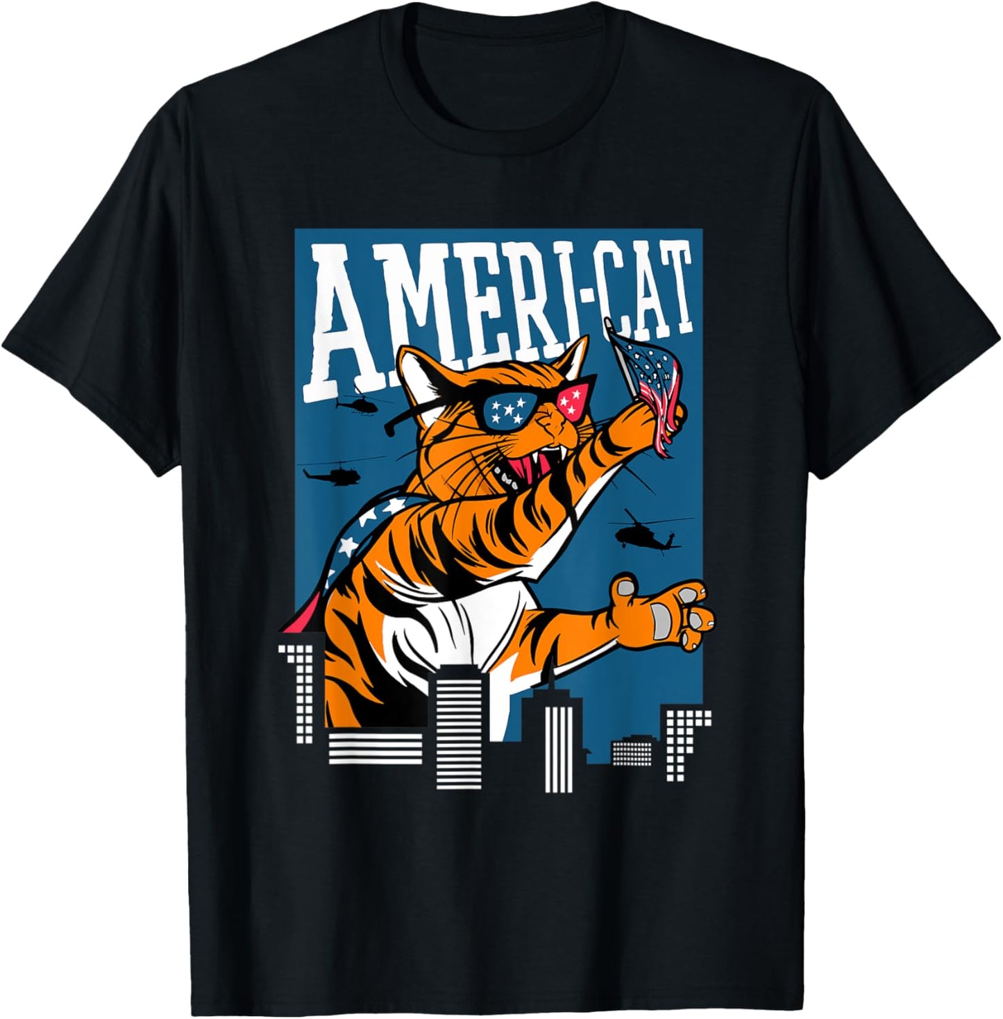 American Cat Giant Ameri-Cat 4th Of July T-Shirt