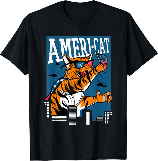 American Cat Giant Ameri-Cat 4th Of July T-Shirt