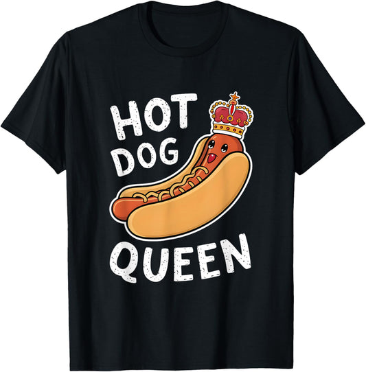 Hot Dog Queen Funny Hot Dog Day Royalty Womens Hot Dog 4th T-Shirt