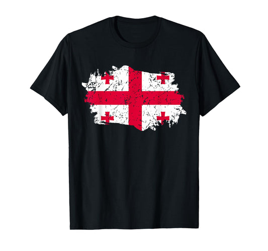 Georgia Flag Design Grunge Country Flag Georgia T-Shirt