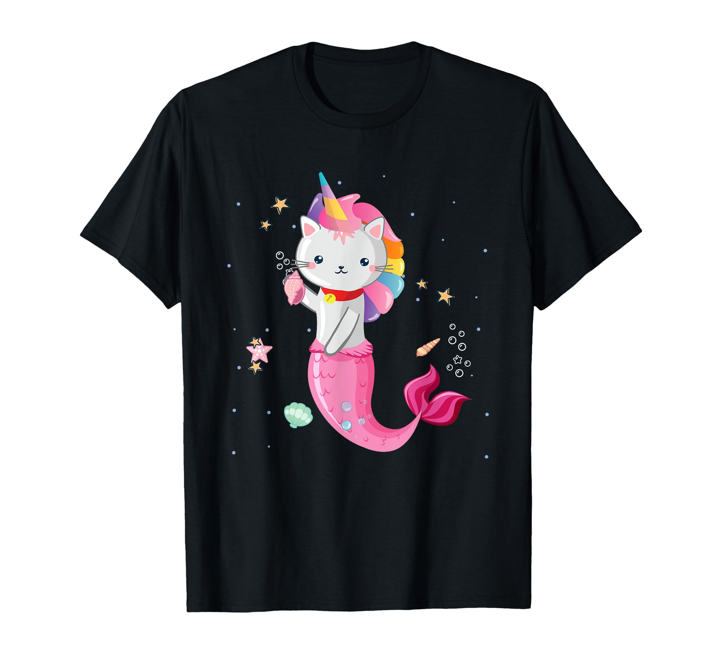 Cat Mermaid Unicorn Girl Kids T-Shirt