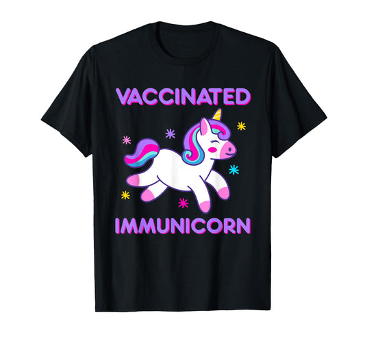 Vaccinated Immunicorn Funny Unicorn Pun Vaccination Vaccine T-Shirt