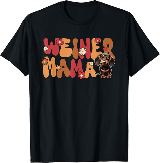 Dachshund Groovy World's Best Weiner Mama T-Shirt