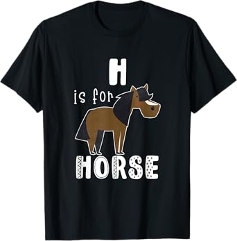 Horse Letter H Alphabet T-Shirt