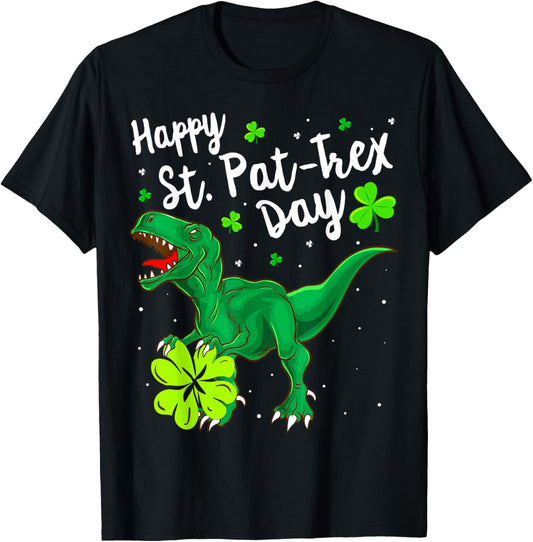 Happy St Pat Trex Day Shirt St Patricks Day Dinosaur Shirt T-Shirt