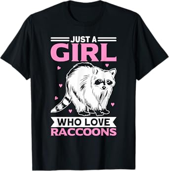 A Girl Who Love Raccoons Pajama Raccoon Bear T-Shirt