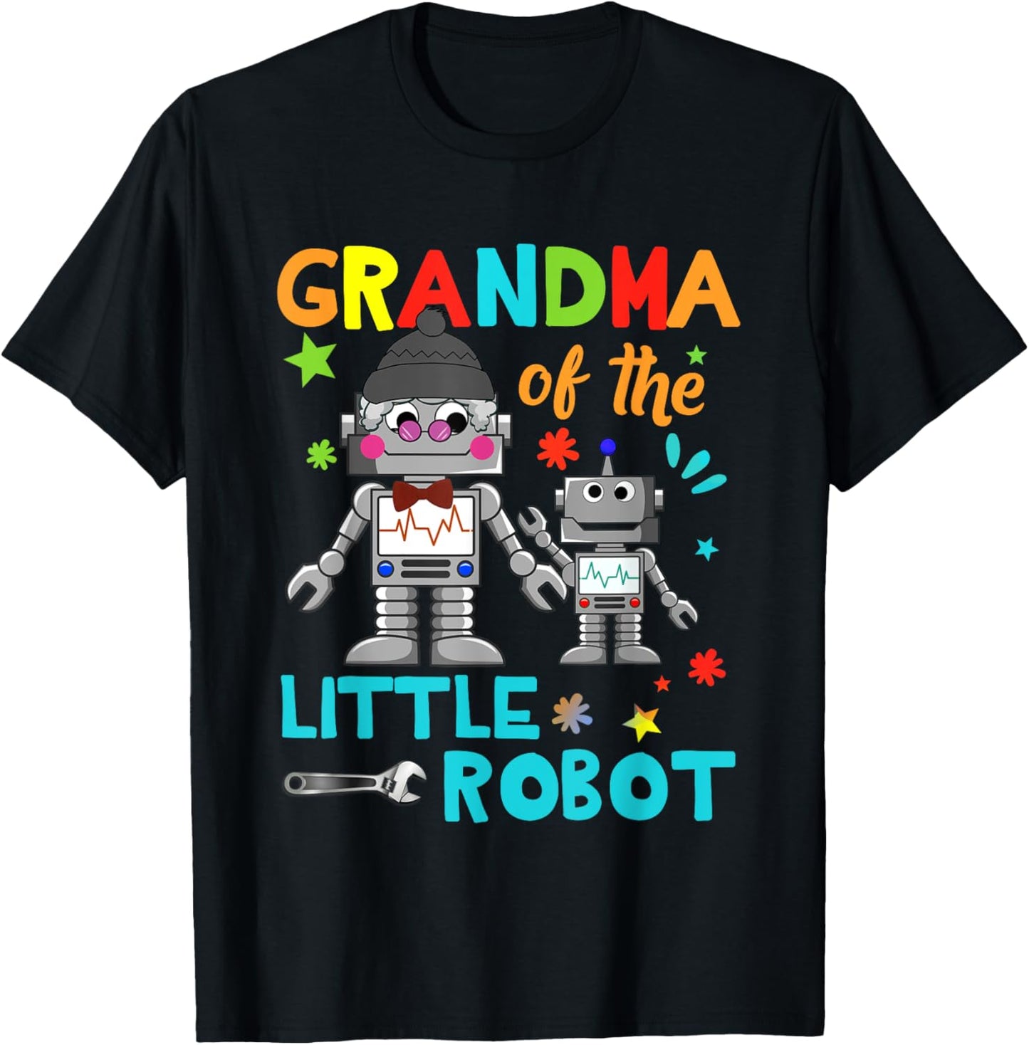 Grandma Of Little Robot Birthday Family Shirts Matching T-Shirt
