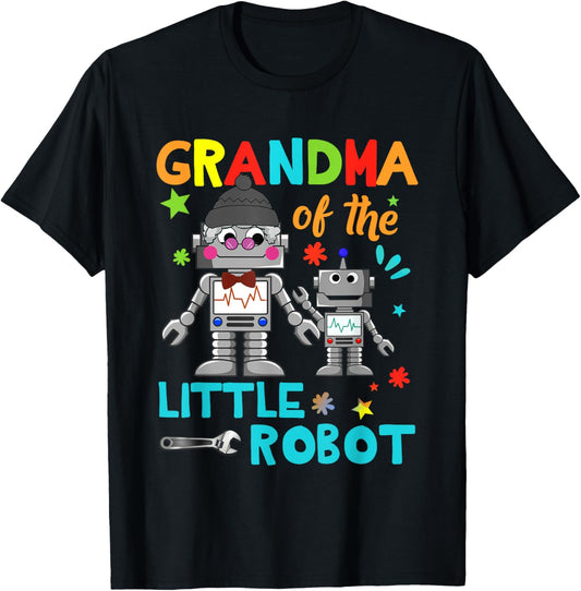 Grandma Of Little Robot Birthday Family Shirts Matching T-Shirt