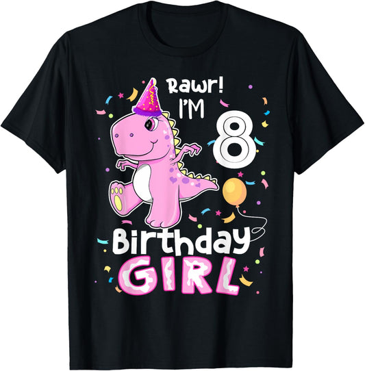 8 Year Old Dinosaur Birthday 8th T Rex Dino Eight Saurus T-Shirt