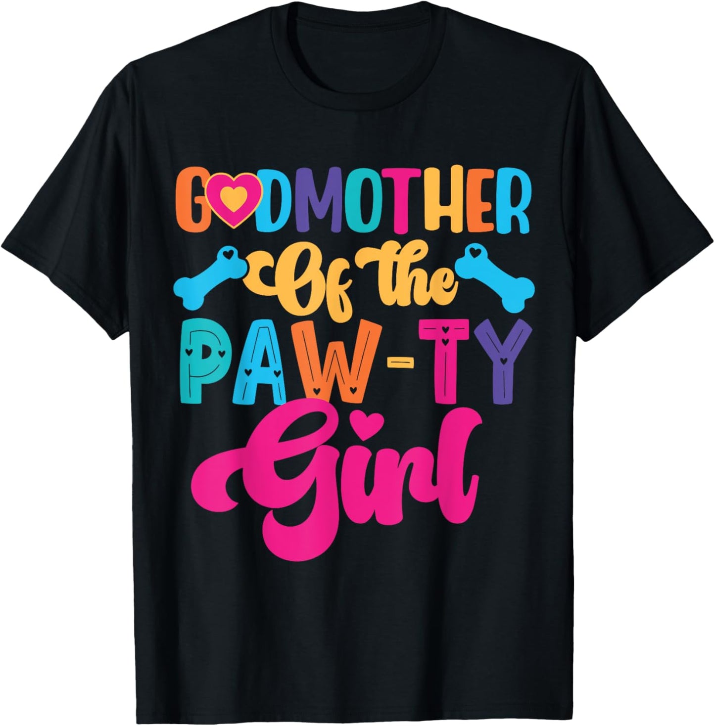 Godmother Of The Birthday Girl Dog Paw Family Matching Party T-Shirt