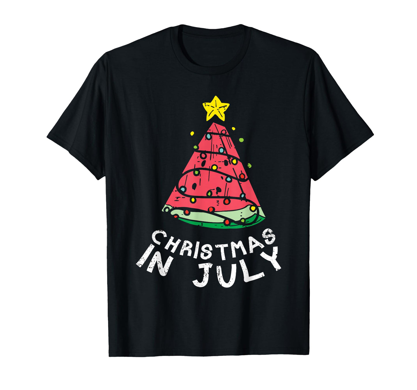 Christmas In July Watermelon Xmas Tree Summer Men Women Kids T-Shirt