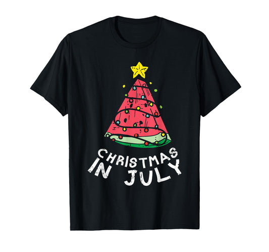 Christmas In July Watermelon Xmas Tree Summer Men Women Kids T-Shirt