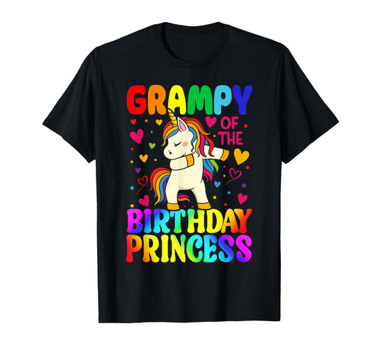 Grampy Of The Birthday Princess Unicorn Matching Family T-Shirt