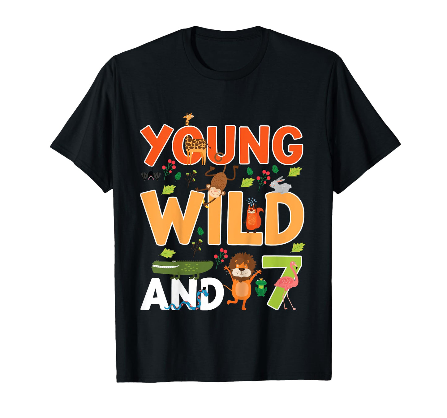 Kids 7 year old wild zoo theme birthday animals safari jungle boy T-Shirt