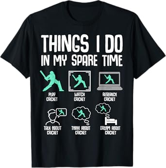 Cricket Things I Do In My Spare Time Kids Boys Youth T-Shirt