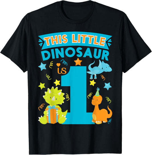 This Dinosaur Is 1 Year Old Dinosaur 1st Birthday Kids Shirt T-Shirt