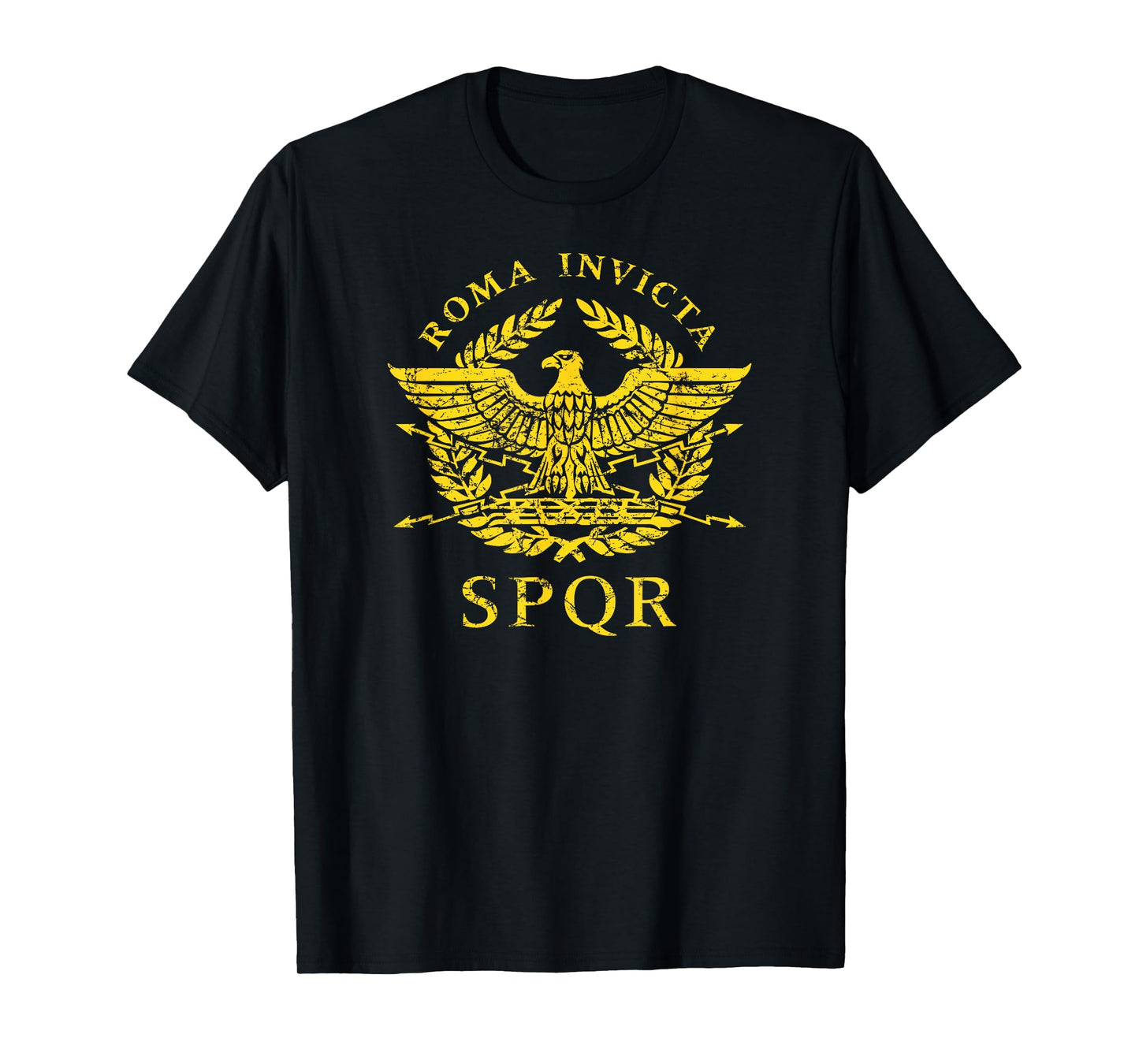 Roma Invicta SPQR Roman Eagle Gold Print T-Shirt