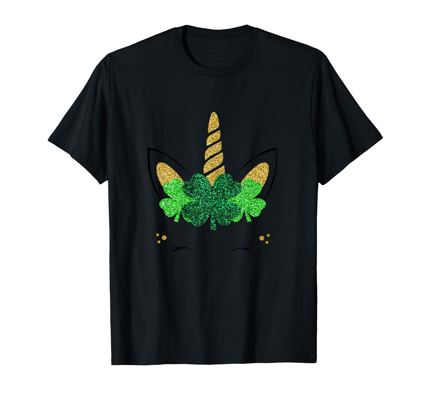 Unicorn Face St Patrick's Day Girls T-Shirt