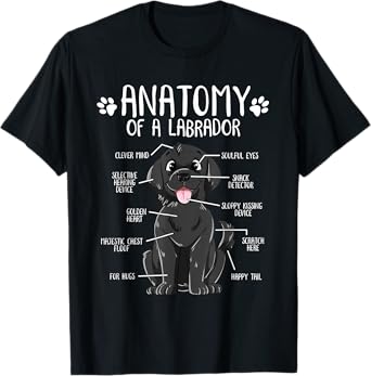 Funny Anatomy Labrador Retriever Black Lab Dog Owner T-Shirt