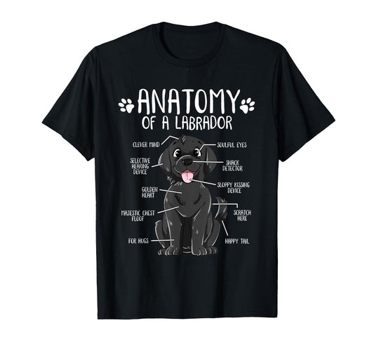 Funny Anatomy Labrador Retriever Black Lab Dog Owner T-Shirt