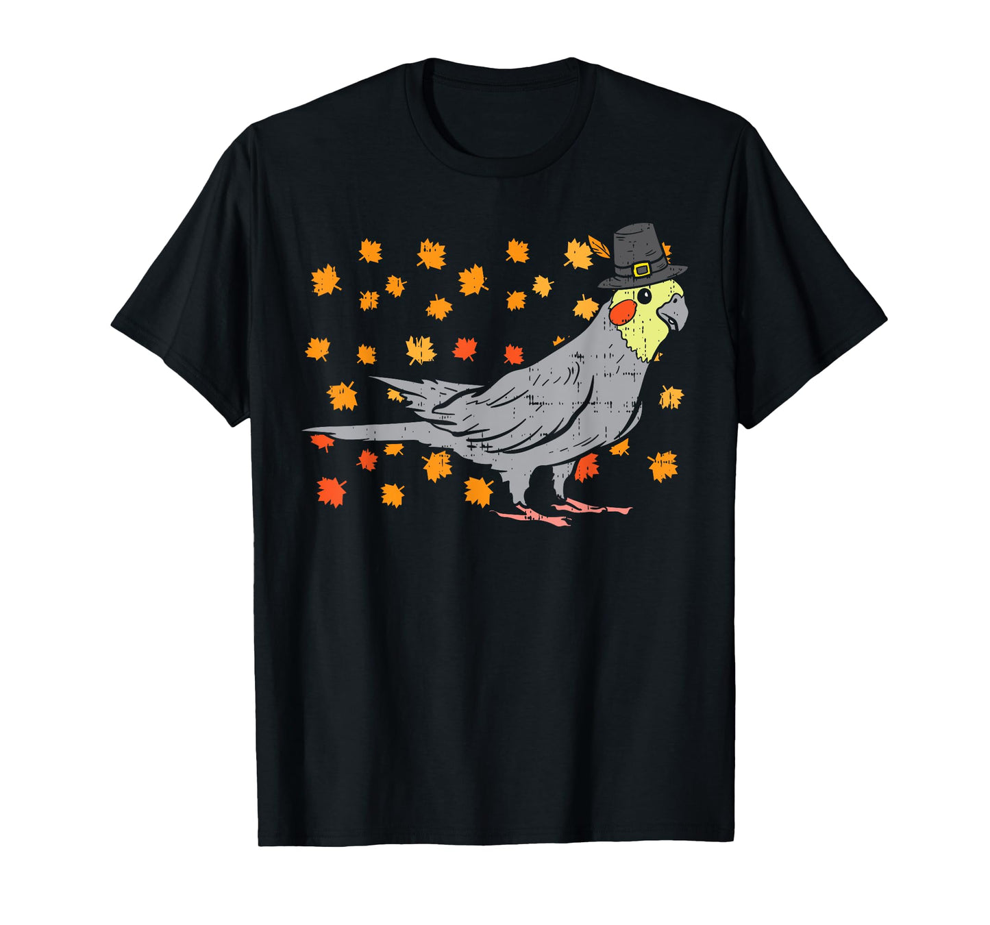 Pilgrim Cockatiel Bird Thanksgiving Fall Autumn Animal Gift T-Shirt