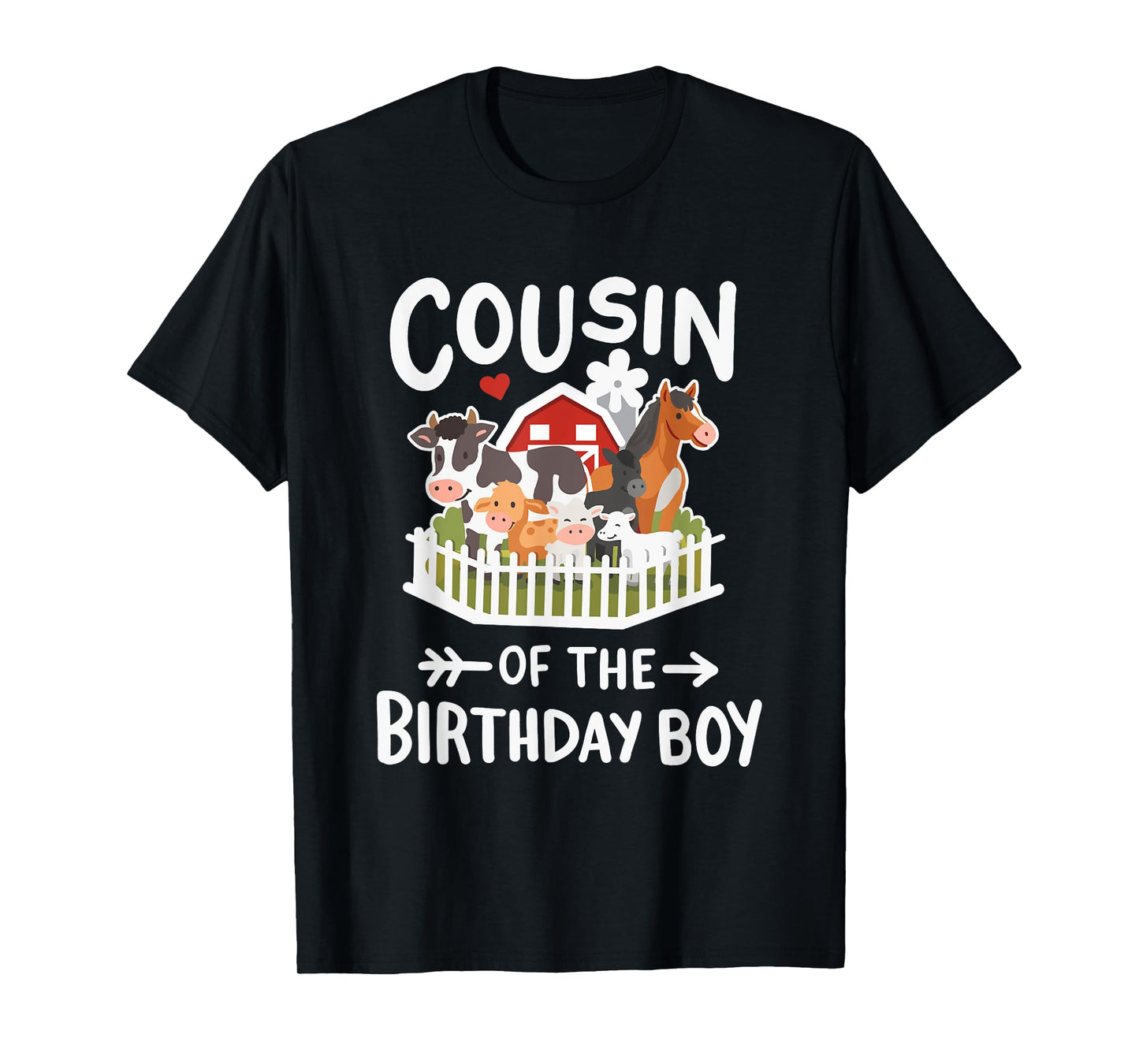 Cousin Of The Birthday Boy Farm Animals Bday Family Matching T-Shirt