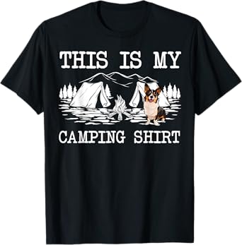 Campfire Cardigan Welsh Corgi Dog This Is My Camping Men Women Girls Kids T-Shirt