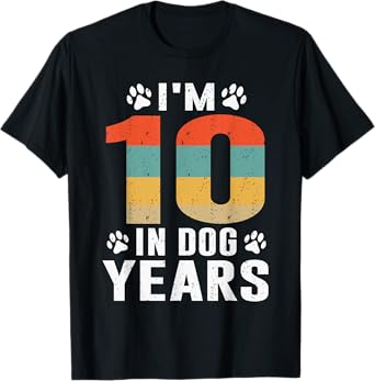 I'm 10 In Dog Years Funny 70th Birthday 70 Years Old T-Shirt