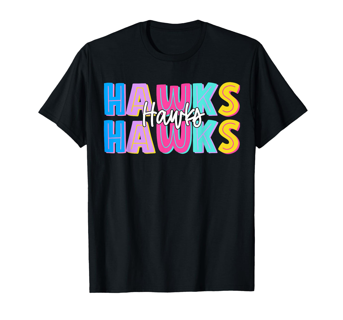 Hawks School Sports Fan Team Spirit T-Shirt