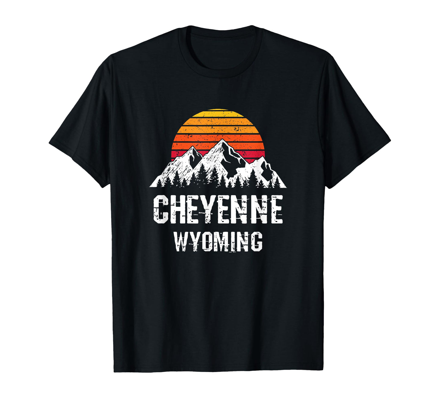 Cheyenne Wyoming T-Shirt Distressed Retro Gift T-Shirt