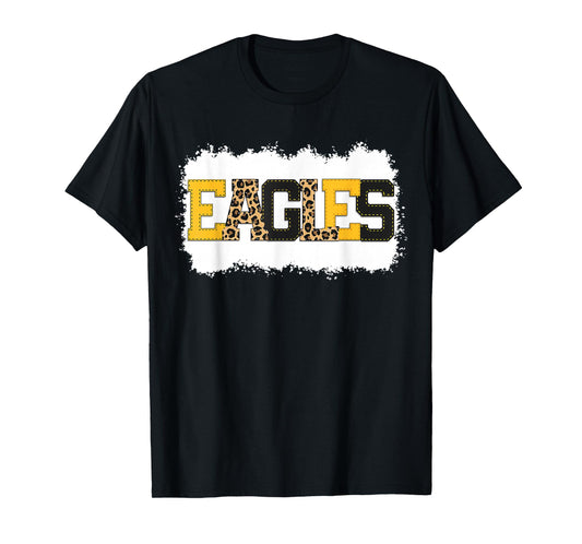 School Spirit Mascot Eagles Leopard Print Teacher Shirt T-Shirt
