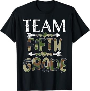 Team Fifth Grade Back To School 1st Day Camo Teachers T-Shirt