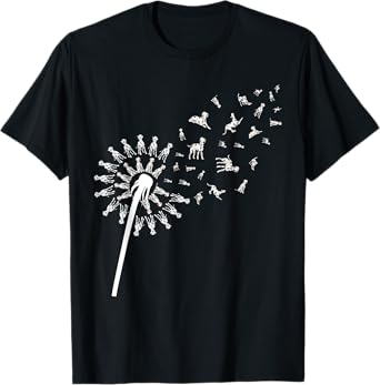 Dandelion Animal Pet Dog Owner Dog Lover Floral Dalmatian Men Women Girls Kids T-Shirt