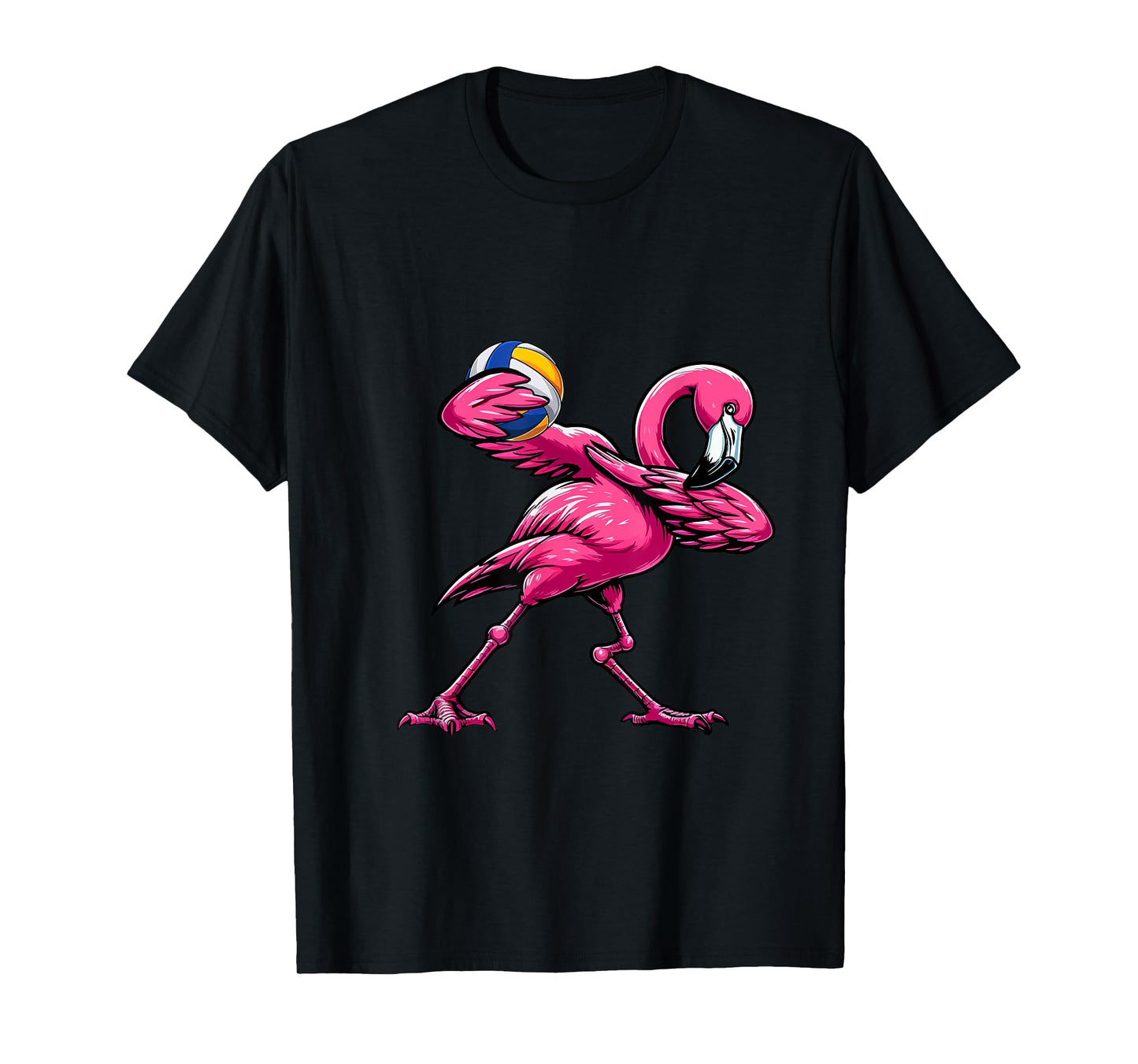 Dabbing Flamingo Costume Volleyball Player Fan Lover Team T-Shirt