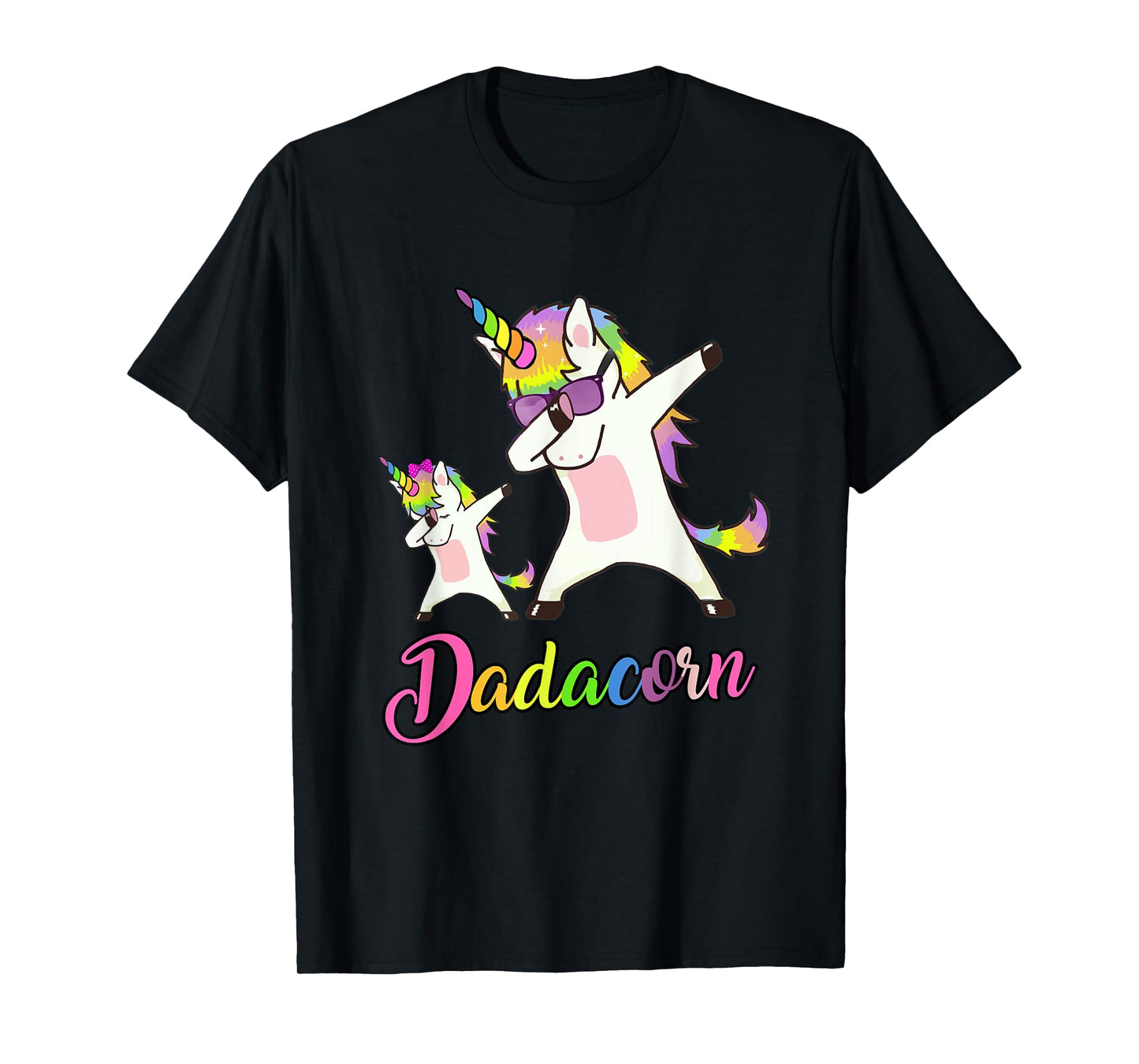 Dadacorn Funny Unicorn Daddy Unicorn Girl and Father T-Shirt