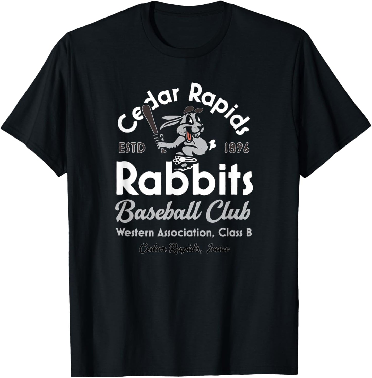 Vintage Cedar Rapids Iowa Rabbits Defunct Baseball Team T-Shirt