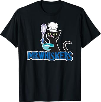 Mr. Whiskers Cute Cartoon Chef Cat T-Shirt T-Shirt
