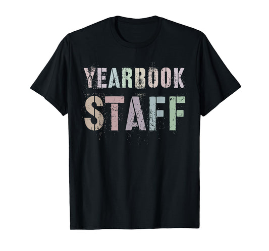 Vintage YEARBOOK STAFF Literary Club School Publication Edit T-Shirt