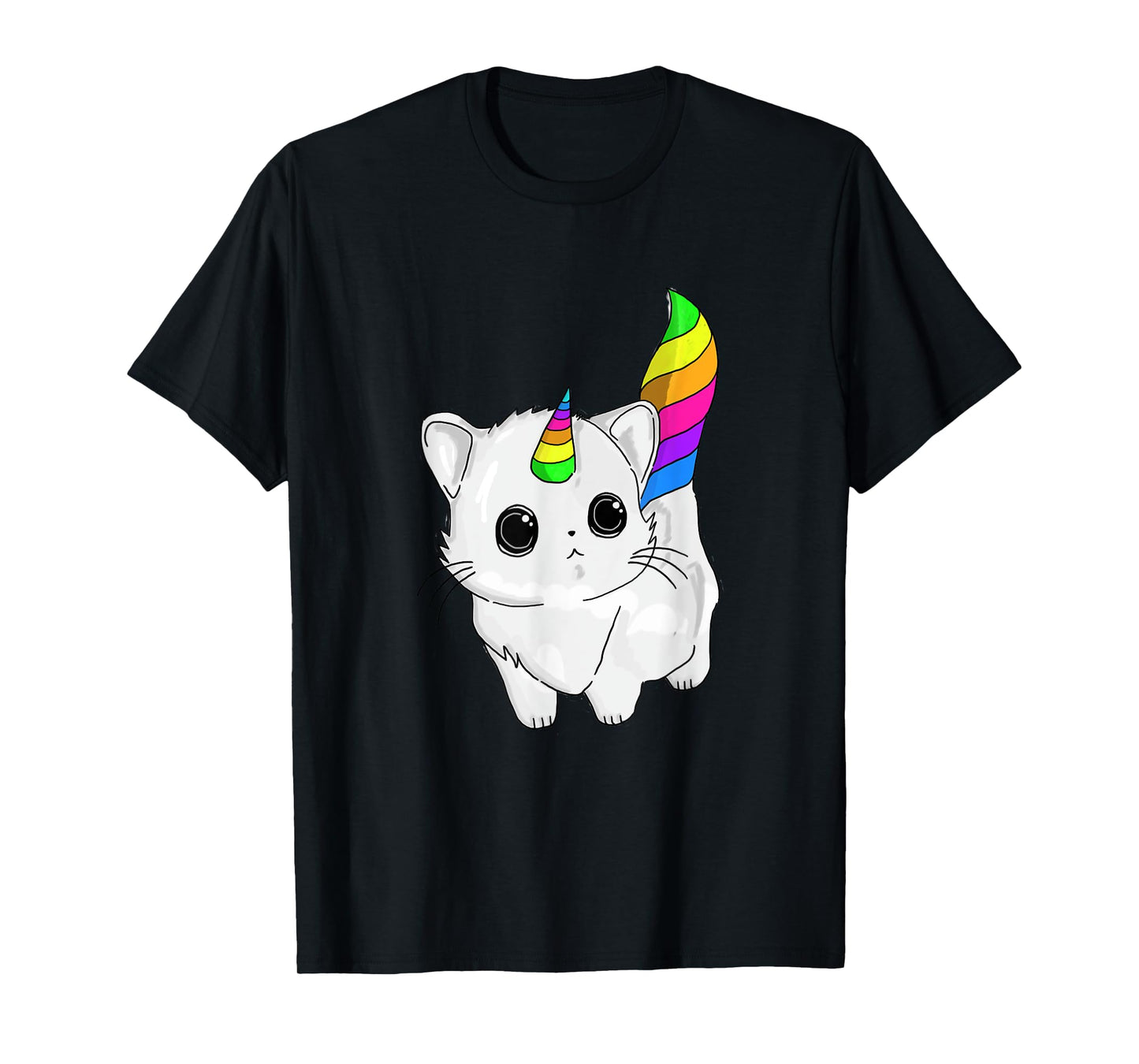 Caticorn Tshirt Unicorn Cat Shirt Rainbow Girls Boys Adults T-Shirt