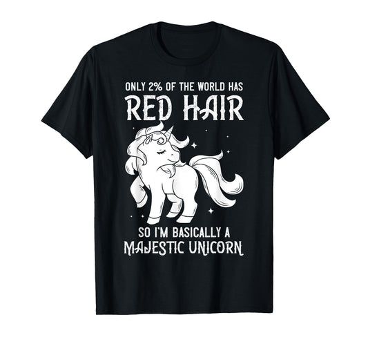 Red Hair Unicorn Gift Redhead Funny Red Headed T-Shirt