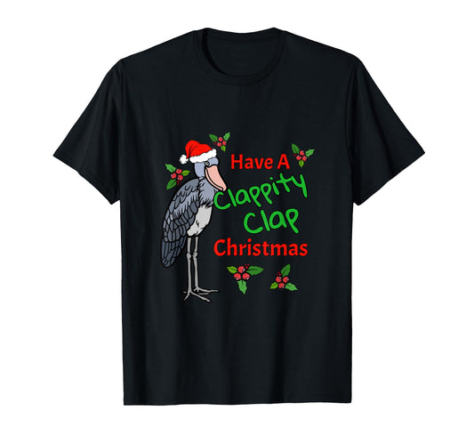 Shoebill Stork Funny Christmas Bird Animals Holiday Design T-Shirt